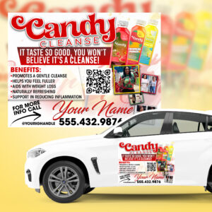 CANDY CLEANSE CAR MAGNET DESIGN